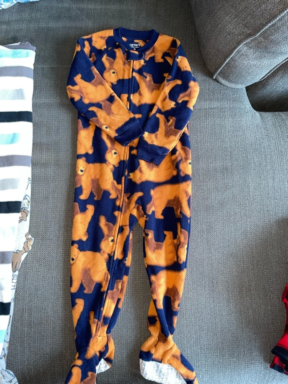 Lot of 9 - 3T toddler Plush Fleece Sleeper Pajamas - 2 pcs are Cotton - Picture 5 of 13